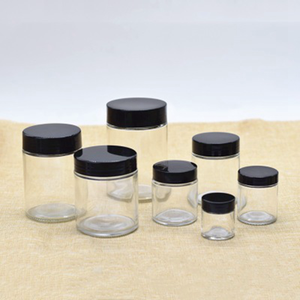 Gros personnalisé rond large bouche clair emballage vide stockage de miel pot en verre alimentaire avec couvercle en plastique - Product Image 1