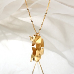 Collar con Colgante de Elefante de la Suerte en Forma de O, Chapado en Oro de 18K, de Alta Calidad, Venta al Por Mayor - Product Image 5