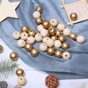 ลูกปัดสเปเซอร์หลวมทำจากไม้สีทอง16มม. 100ชิ้นมีรู4มม. สำหรับเครื่องประดับ/มาลัยทำของตกแต่งบ้าน - Product Image 4