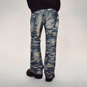 Jeans Conley Boot Cut Denim 2026 Europe Station Reset, Lavado Medio, Estilo Vintage, Efecto Desgastado, Impresión Digital - Product Image 3