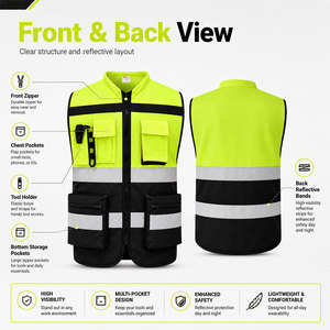 Chaleco <span class=keywords><strong>de</strong></span> <span class=keywords><strong>Seguridad</strong></span> Reflectante ANSI Clase 2 con Logotipo Personalizado, Multibolsillos, para Construcción, con Tiras Reflectantes, Ropa <span class=keywords><strong>de</strong></span> <span class=keywords><strong>Trabajo</strong></span> <span class=keywords><strong>de</strong></span> Alta Visibilidad - Product Image 6