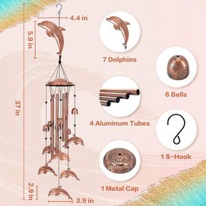 Écoutez la mélodie de l'océan Des carillons éoliens en métal exquis apportent tranquillité et élégance à votre jardin - Product Image 4