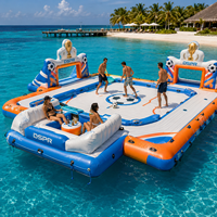Plateforme flottante gonflable pour le football, idéale pour les festivals estivaux en plein air, quai aquatique spacieux pour la visionnage en groupe