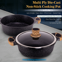 Casserole à pâtes en aluminium moulé épais et antiadhésif multi-plis pour la cuisine domestique