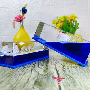 Exquisite Cruise Ship Interior Accessories Auto <b>Ornaments</b>-Acrylic Resin Blue Beach Vacation Decorative Fluid Drift Bottle <b>Car</b> - Product Image 2