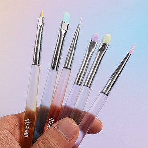 ชุดแปรงเจลยูวีทรงกลมขนาดใหญ่แบบญี่ปุ่น 6 สีไล่เฉด สำหรับอะคริลิกและงานเพ้นท์เล็บ - Product Image 3