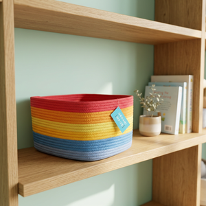 <b>Rectangular</b> Rope Storage <b>Basket</b> Rainbow Colorful Multi-Purpose Eco-Friendly - Product Image 3