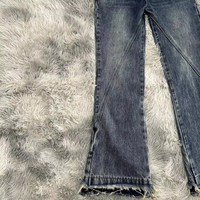 CrazyMaker hommes mode personnalisé Denim tissu pantalon DTG motif brodé Style désuet délavé décoloration mode Jeans