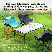 Table de camping pliante tactique robuste en acier au carbone, table d'extérieur avec support hydraulique