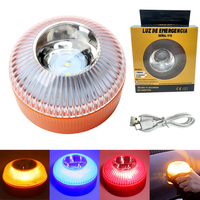 Lampe d'Urgence Voiture V16 LED Torche Stroboscopique, Lumière d'Avertissement Étanche pour Accident Routier à Batterie Remplaçable