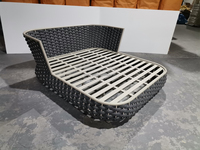 Meubles design, chaise longue moderne d'extérieur, lit de soleil, lit de repos, jardin, corde tressée, double chaise longue pour patio