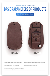 Logo personnalisé étui à clés de voiture en cuir de luxe <span class=keywords><strong>coque</strong></span> de couverture pour <span class=keywords><strong>Peugeot</strong></span> 405 208 308 206 <span class=keywords><strong>207</strong></span> 307 407 accessoires de <span class=keywords><strong>clé</strong></span> de voiture - Product Image 6