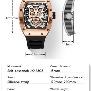 Men's <b>Automatic</b> Mechanical Watch with Stainless Steel Case Silicone Strap Fashion Waterproof Luminous <b>Wristwatch</b> - Product Image 2