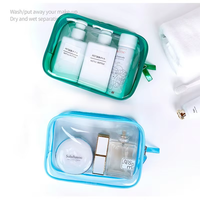 Sac de rangement cosmétique en PVC transparent, sac personnalisé avec logo, étanche, portable, trousse de toilette de voyage