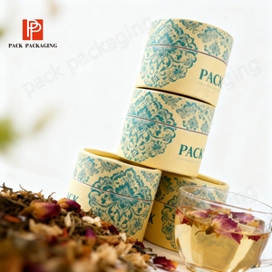 Cilindro de impresión personalizado, papel de grado alimenticio, cartón, Té Matcha, bolsas de bote, caja de tubo, embalaje para paquete de té de hierbas Suelto - Product Image 4