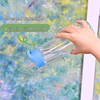 Botella de paja abatible reutilizable transparente PS de 750ml al por mayor diseños personalizados sin BPA bebida directa gimnasio al aire libre ciclismo aplicable