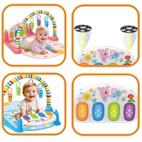 Tapis de jeu pour bébé Bohan avec piano à commande au pied, lumières, musique, projection de ciel étoilé et cadre de fitness multifonctionnel