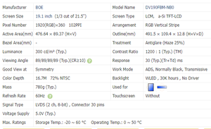19 inch 1920x360 boe ban đầu kéo dài thanh <span class=keywords><strong>LCD</strong></span> Bảng điều chỉnh DV190FBM-NB0 LVDS 30pins tùy chọn màn hình cảm ứng với bảng điều khiển - Product Image 2