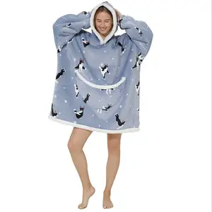 Доступен образец, одеяло с капюшоном, фланелевый свитер, одеяло с капюшоном авокадо, теплая домашняя одежда