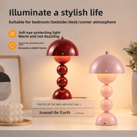 Lampe de table LED à intensité variable avec commande tactile, alimentée par batterie 5V, en ABS de style nordique - Utilisation pour chambre à coucher/mariage/bureau - Lumière ambiante toujours brillante