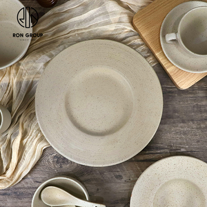 Classica argilla <span class=keywords><strong>ceramica</strong></span> rotonda Pasta Pasta <span class=keywords><strong>servizio</strong></span> cibo da 8 pollici piatto per ristorante Hotel commerciale stoviglie stoviglie - Product Image 2