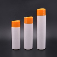 Bouteille à presser en plastique HDPE personnalisée 200ml 250ml 300ml bouchon de presse à disque imprimé à l'écran emballage cosmétique à extrémité ouverte facile