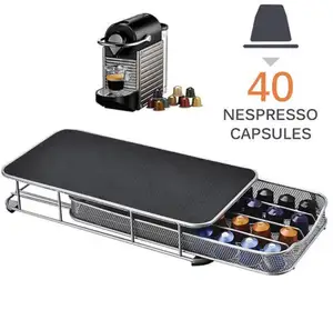 Support organisateur de café de capacité de 40 capsules, support de tiroir de rangement de dosette de café <span class=keywords><strong>Nespresso</strong></span> pour le bureau et la maison - Product Image 1