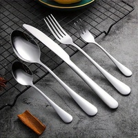 Lot de 30 couverts de table occidentaux en acier inoxydable (cuillères, fourchettes, couteaux) avec coffret cadeau pour fêtes et mariages