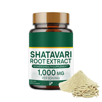 Capsules d'extrait de racine de Shatavari Halal en gros, marque privée OEM/ODM, 1000 mg, complément pour le soutien de la santé et l'équilibre féminin