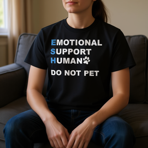 Camiseta Emotional Support Human Do Not Pet, color negro, unisex, talla para adultos - Product Image 2
