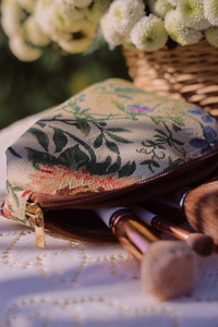 Ensemble de trousses de maquillage de <span class=keywords><strong>voyage</strong></span> de luxe en nylon avec fermeture éclair, motif personnalisé oiseaux rouges, petites pochettes de rangement cosmétiques - Product Image 6