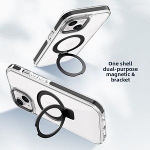 Étui de téléphone magnétique anti-collision épaissi de luxe de 2.5mm pour <span class=keywords><strong>iPhone</strong></span> 15 <span class=keywords><strong>Pro</strong></span> pour <span class=keywords><strong>Magsafe</strong></span> TPE cadre support poignée téléphone portable - Product Image 2