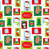 Papier d'emballage cadeau de Noël de luxe personnalisé en gros avec motif Père Noël, papier d'emballage cadeau pour anniversaire et mariage