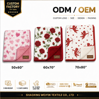 Manta de Felpa Personalizada al por Mayor para San Valentín, de Franela y Sherpa, con Estampado y Logotipo, Embalaje para Programas de Marca Minorista