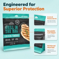 Sac en aluminium de qualité alimentaire pour aliments pour animaux de compagnie, logo personnalisé, fond plat scellé sur huit côtés, pochette à fermeture éclair