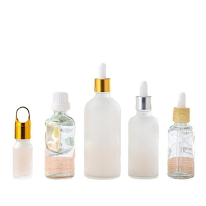 Available Stock 5-100ml Transparent and Amber Color Frosted Cosmetic Skincare Vial Serum Essential Oil Glass <b>Dropper</b> <b>Bottle</b> - Product Image 2