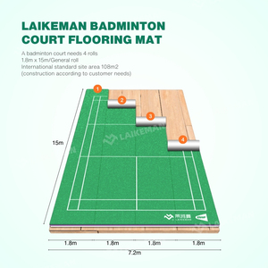 Plancher <span class=keywords><strong>en</strong></span> vinyle de haute qualité approuvé par BWF Revêtement de sol pour terrain de sport Revêtement de sol pour terrain de badminton - Product Image 4