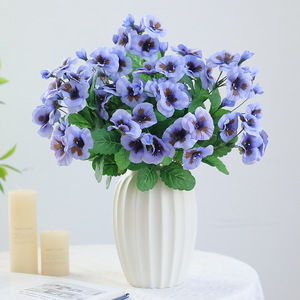 <b>Artificial</b> Pansies Flower <b>Bouquet</b> Silk Flowers High Simulation Nordic Style Wedding Home Decoration Reusable Recyclable - Product Image 1