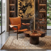 Table à cigares design de luxe à la mode sophistiquée en bois massif stockage Table basse dessus en verre moderne