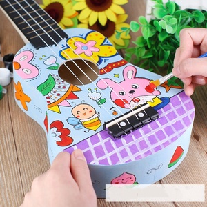 Ukelele de Madera sin Acabado para Niños, Juguete Musical Educativo, Mini Guitarra de Juguete, Instrumento Musical Infantil - Product Image 6