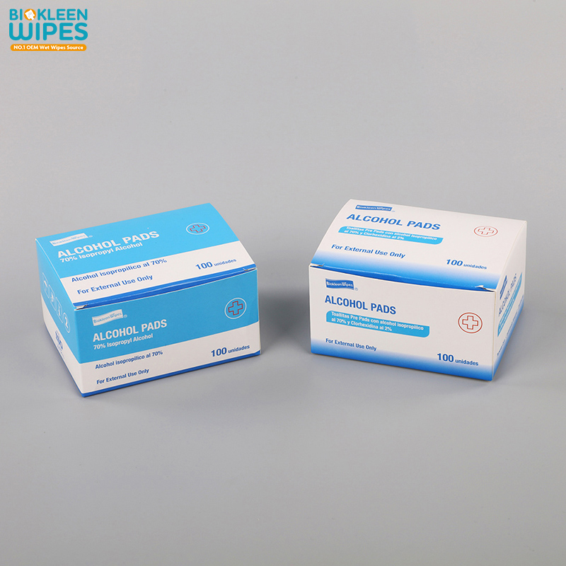 OEM Free Sample Disposable Individually Alcohol Prep Pads Sterile 100 Alcohol Wet Wipes 70% Isopropyl Sterile Alcohol Pads