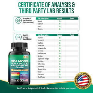 ターメリックエキス95% ブラダーラック & ゴボウルートエルダーベリーアシュワガンダブラックシードオイルを含むアイルランドのシーモスコンプレックスカプセル - Product Image 3