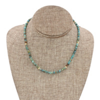Perles ajustables faites à la main en argent sterling 925 plaqué or 18 carats avec turquoise Kingman facettée en forme de rondelle, unisexe, pour mariage