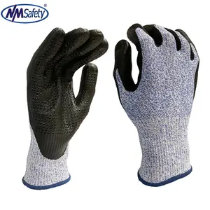 NMSAFETY EN388 4543 mano sicurezza anti-taglio costruzione guanti nitrile rivestito taglio resistente guanti da lavoro livello 5 Anti taglio guanti