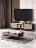 Meuble TV en bois moderne, écologique, durable et personnalisable, avec rangement latéral, pour salon et appartement