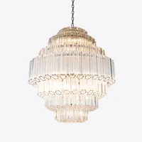 Lustre moderne personnalisé en verre transparent grand et élégant pour la décoration de la maison, des banquets de mariage et des événements
