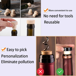 BES Bán Bằng Gỗ T-Hình Dạng Rượu Vang Đỏ Whiskey Vodka Whisky Chai Nút Chai Nút Chai Với Biểu Tượng Tùy Chỉnh - Product Image 6