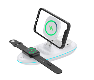 Station de charge sans fil 3 en 1 Sailboat, <span class=keywords><strong>chargeur</strong></span> rapide 15W, station décorative pour <span class=keywords><strong>iPhone</strong></span>, <span class=keywords><strong>Apple</strong></span> Watch, AirPods, table de chevet - Product Image 6