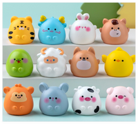 New12 signes du zodiaque chinois animal mini figurine résine chien singe coq chien cochon boeuf lapin serpent cheval chèvre Rat tigre dragon jouet