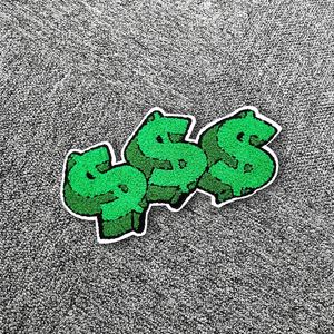 Custom Letter Chenille Embroidery Patches for Sweatshirt Large US <strong>Dollars</strong> Design Patch for Hoodies T-shirts - Product Image 5